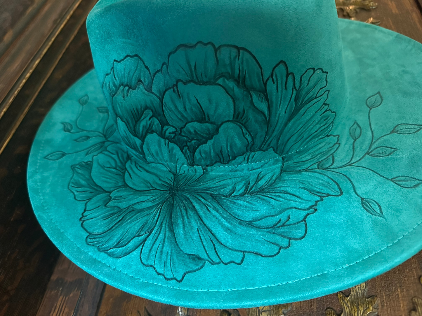 Peony for Your Thoughts Suede Burnt Hat