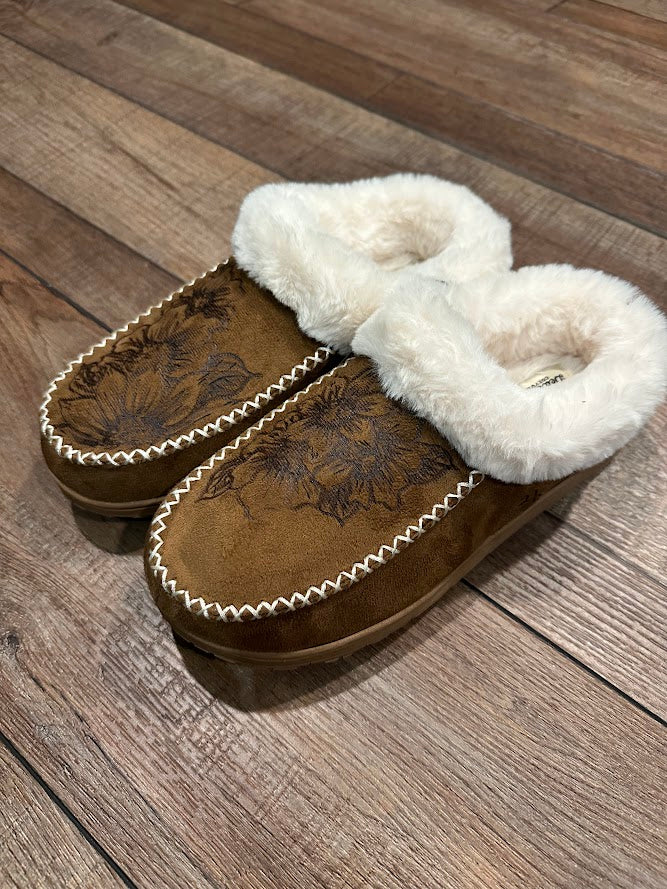 Floral Burnt Moccasins
