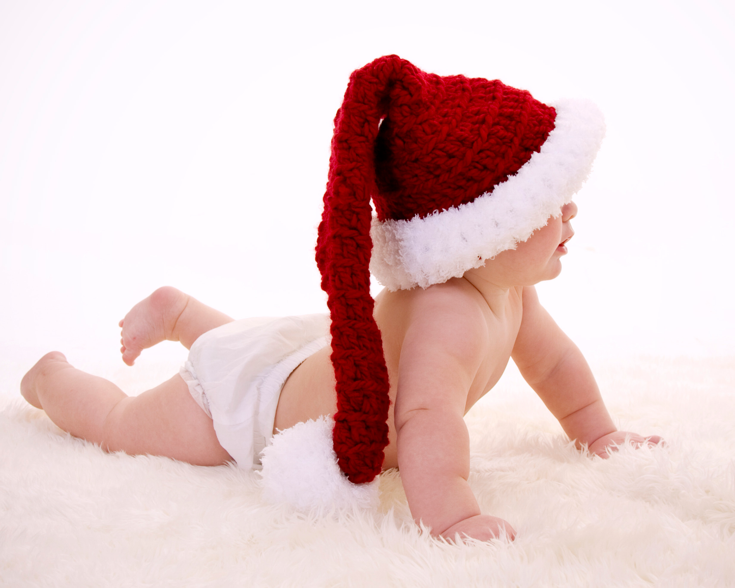 Dark Red Santa Baby Hat