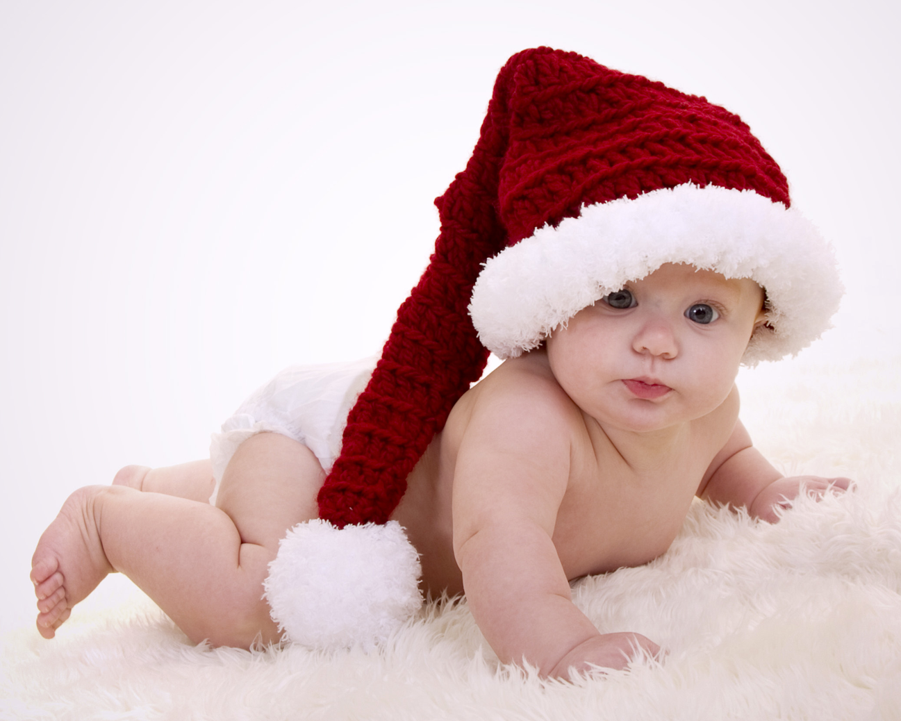 Dark Red Santa Baby Hat