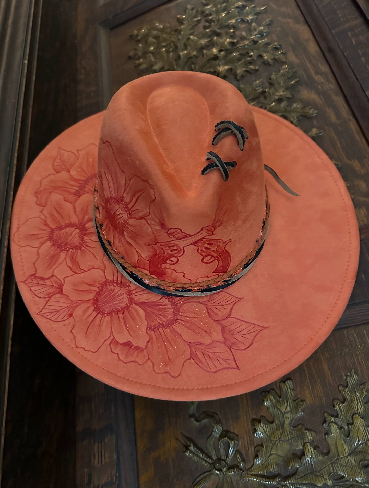 Orange Pistols Suede Burnt Hat