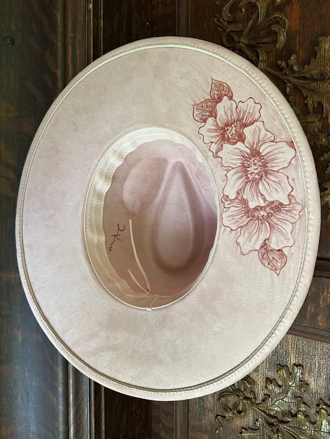 Pretty in Pink Suede Burnt Hat