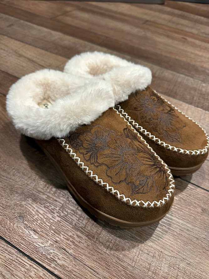 Floral Burnt Moccasins