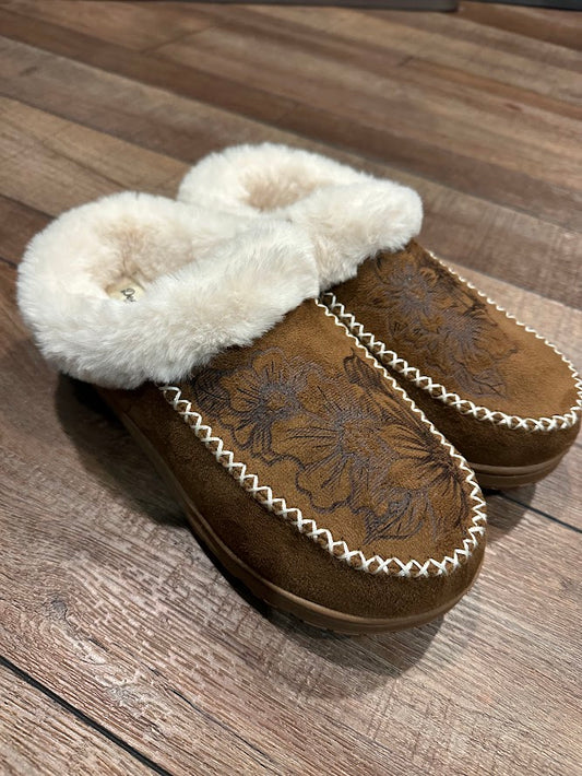 Floral Burnt Moccasins