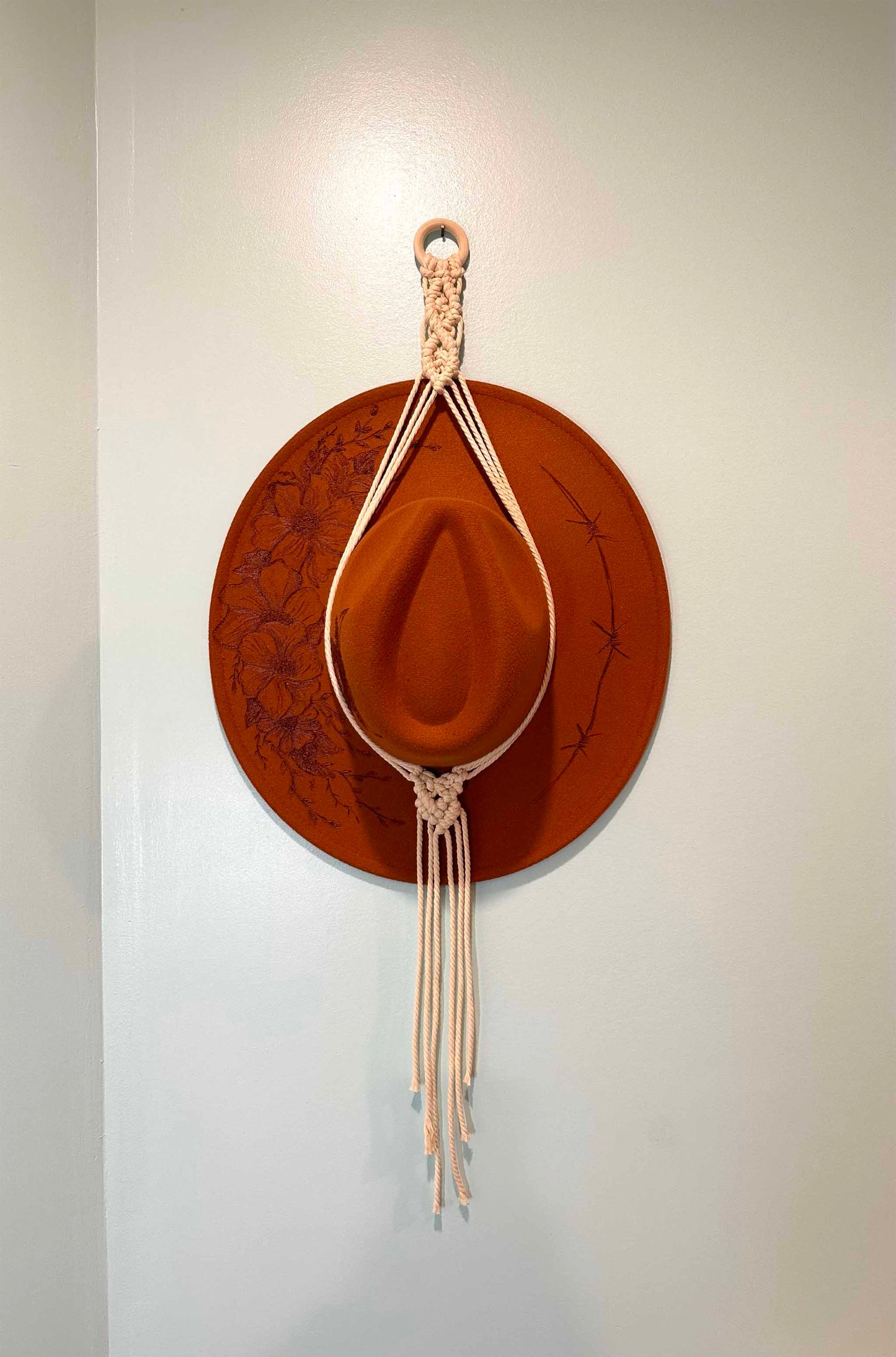 Single Macrame Hat Holder