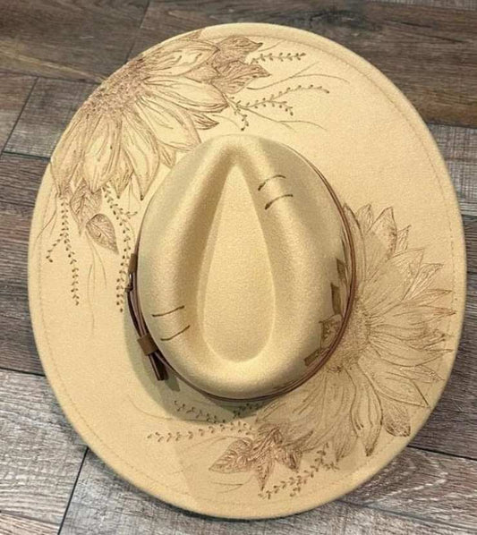 Sunflower Camel Felt Hat