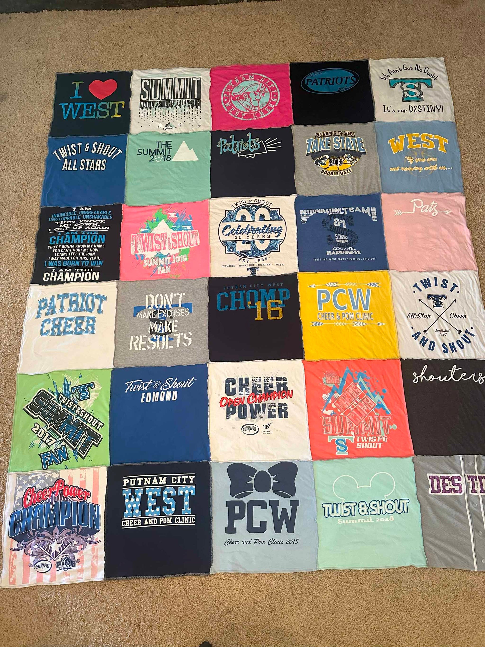 custom t-shirt quilt