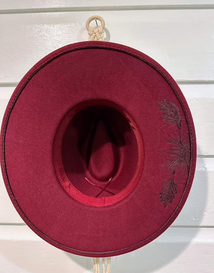 Burgundy Floral Hat